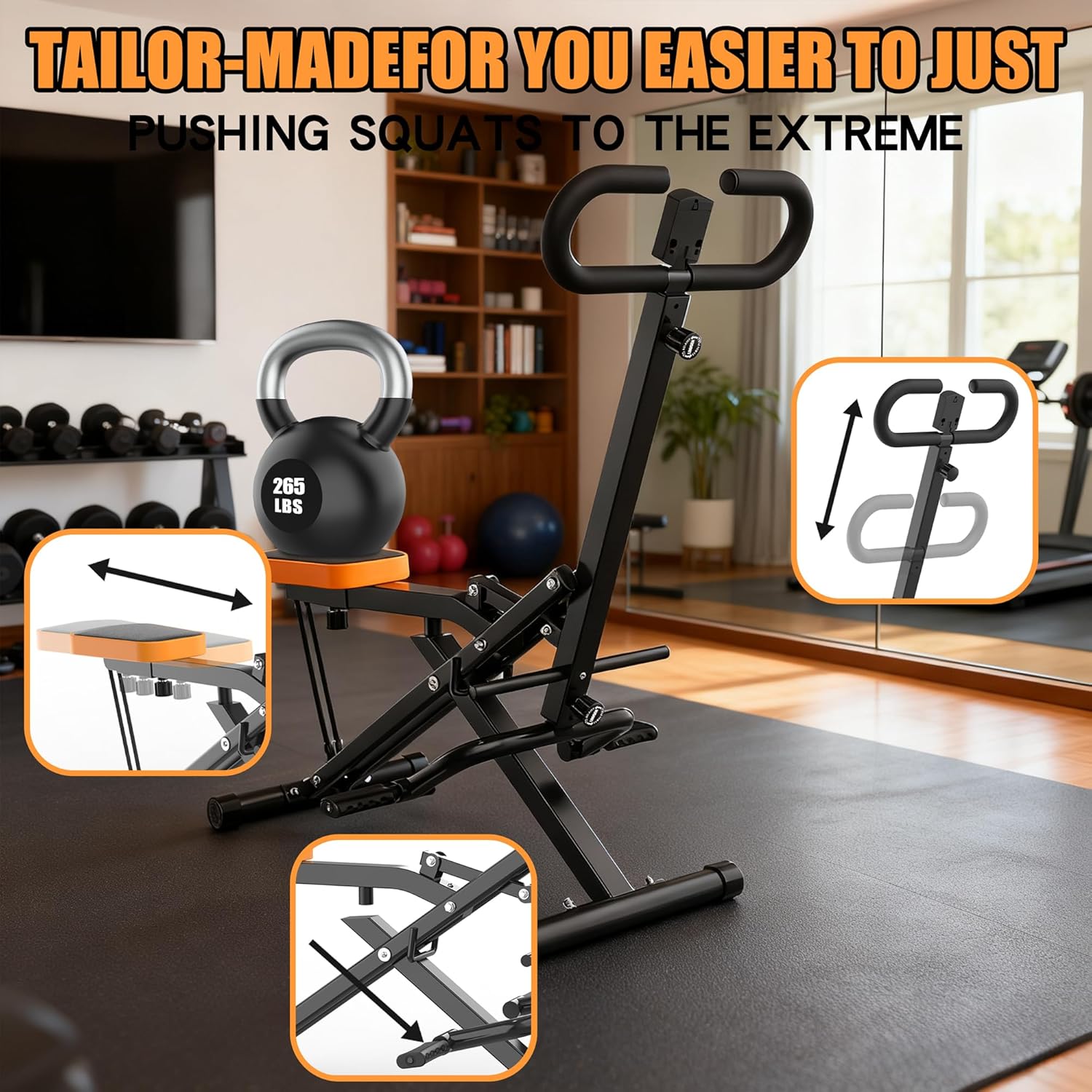 Home Gym Resistance - Ev İçin Squat Makinesi, Kalça Egzersizi