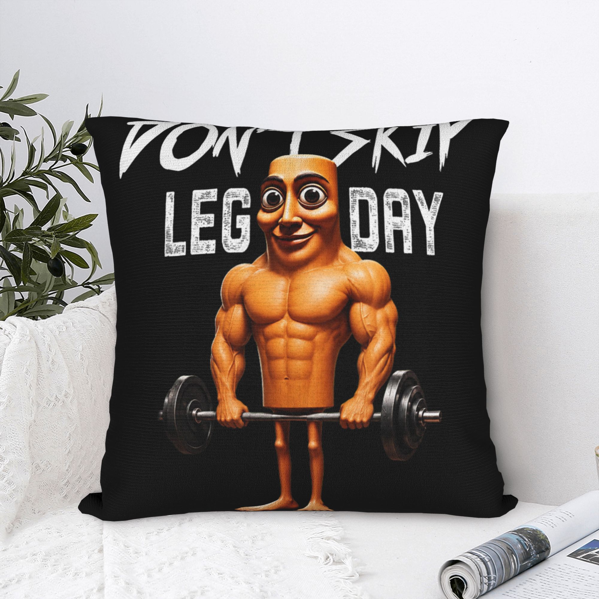 Home Gym Leg Day - Yastık Kılıfı Bacak Günü'nden Kaçmamalı Tung