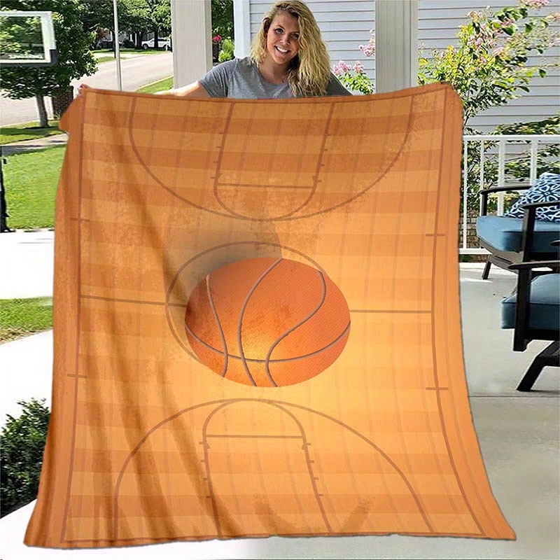 Home Gym And Basketball Court - Basketbol sahası spor temalı pazen battaniye,