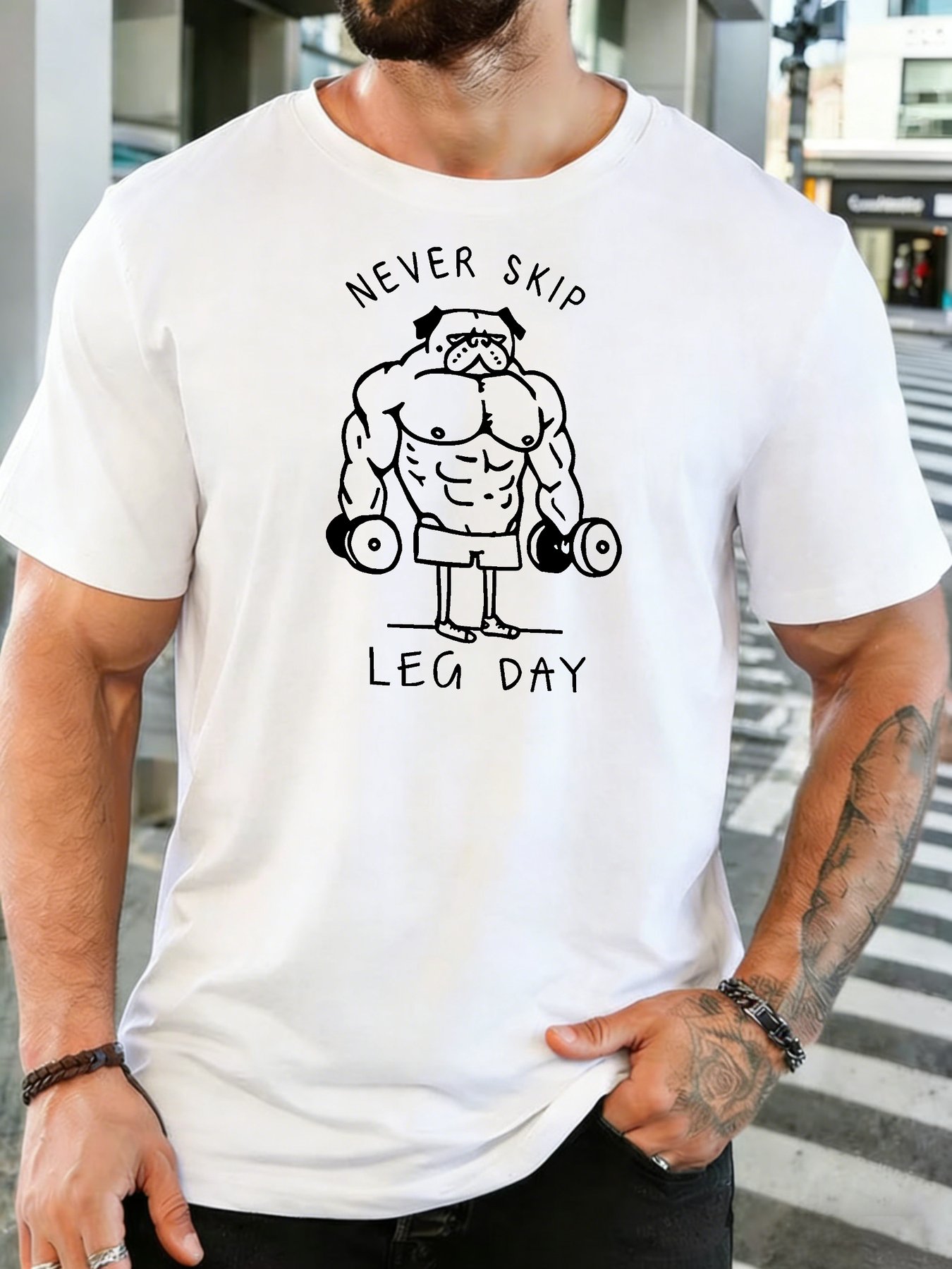 Home Gym Leg Day - Erkek Spor Salonu Fitness Kaslı Pug