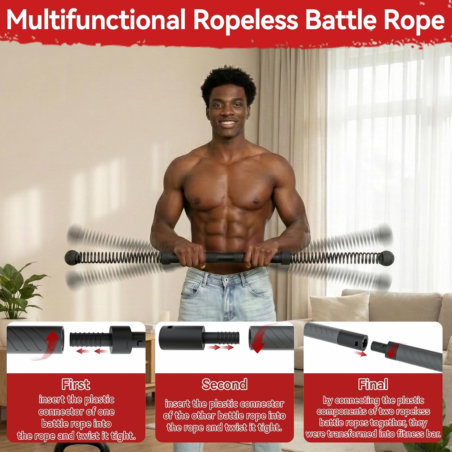 Home Gym Resistance - 2'si 1 Arada Geliştirilmiş Kablosuz Battle