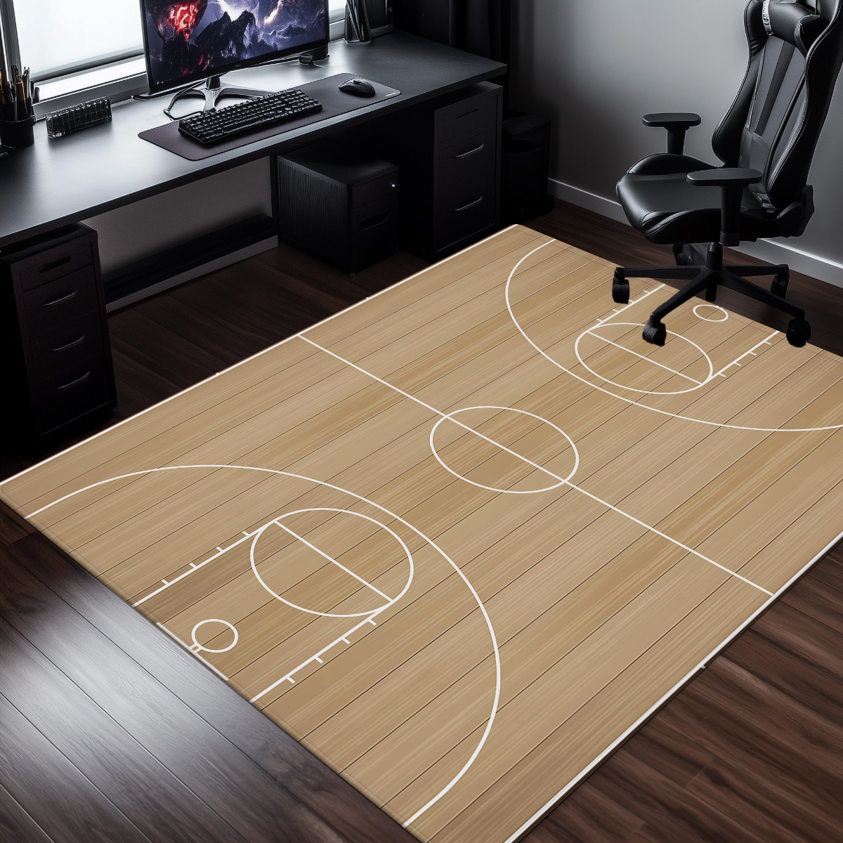 Basketbol sahası tasarımlı pel - Home Gym And Basketball Court incelemesi ve fiyatı